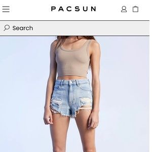 PacSun Distressed High Rise Festival Short Light Wash - size 26
